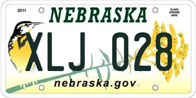 NE license plate XLJ028