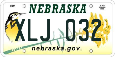 NE license plate XLJ032