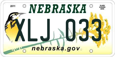 NE license plate XLJ033