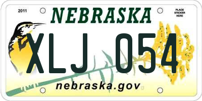 NE license plate XLJ054
