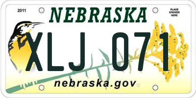 NE license plate XLJ071