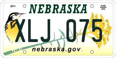 NE license plate XLJ075