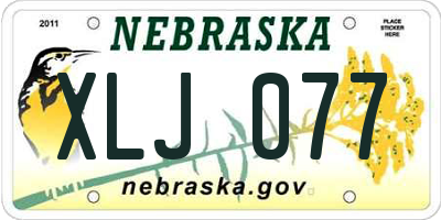 NE license plate XLJ077
