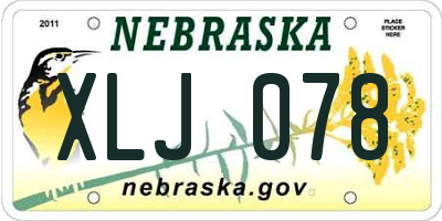 NE license plate XLJ078