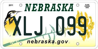 NE license plate XLJ099