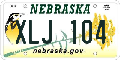 NE license plate XLJ104
