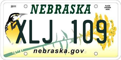 NE license plate XLJ109