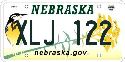 NE license plate XLJ122