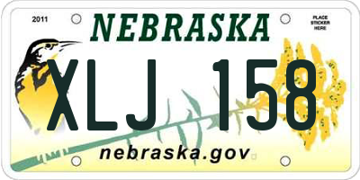 NE license plate XLJ158