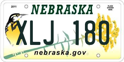 NE license plate XLJ180