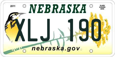 NE license plate XLJ190