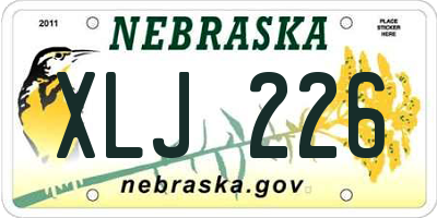 NE license plate XLJ226