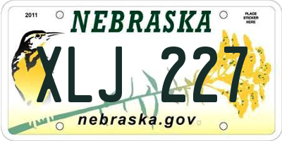 NE license plate XLJ227