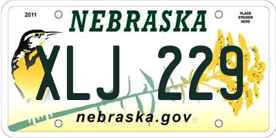 NE license plate XLJ229