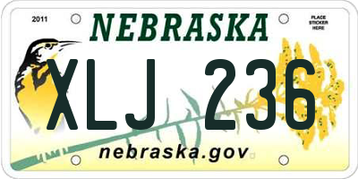 NE license plate XLJ236