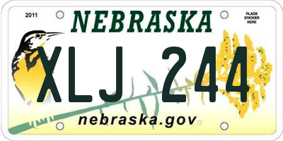 NE license plate XLJ244