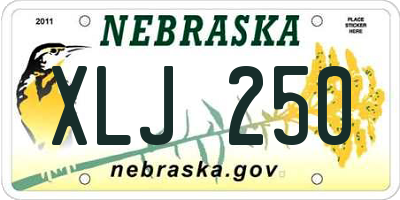 NE license plate XLJ250