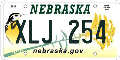 NE license plate XLJ254