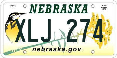 NE license plate XLJ274