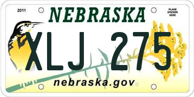 NE license plate XLJ275