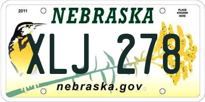 NE license plate XLJ278