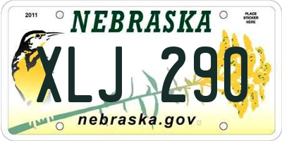 NE license plate XLJ290