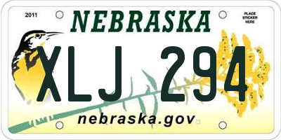 NE license plate XLJ294