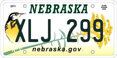 NE license plate XLJ299