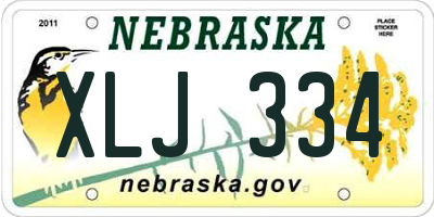 NE license plate XLJ334