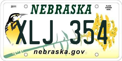 NE license plate XLJ354