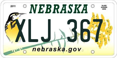 NE license plate XLJ367