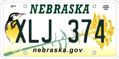 NE license plate XLJ374