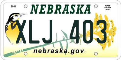 NE license plate XLJ403
