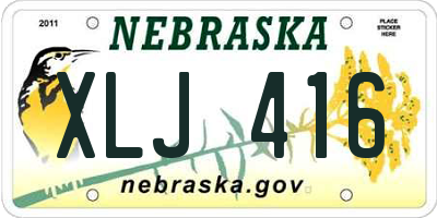 NE license plate XLJ416