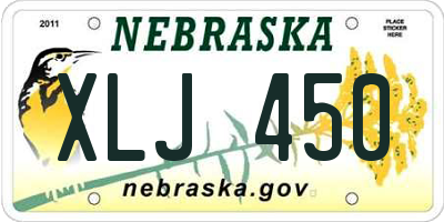NE license plate XLJ450