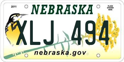 NE license plate XLJ494