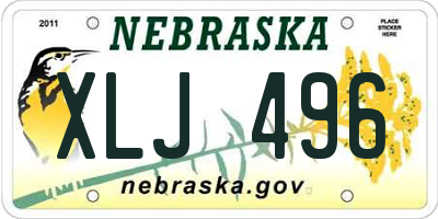 NE license plate XLJ496