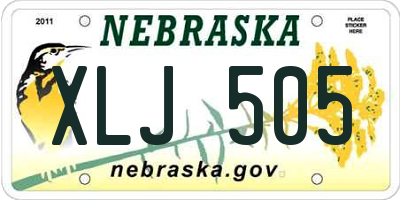 NE license plate XLJ505