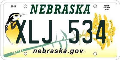 NE license plate XLJ534