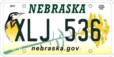NE license plate XLJ536