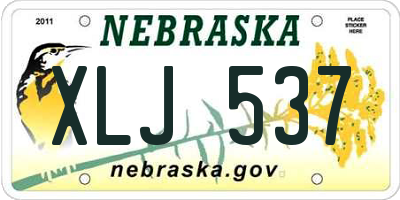NE license plate XLJ537