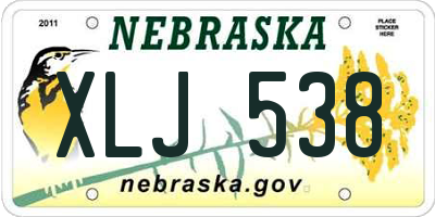 NE license plate XLJ538