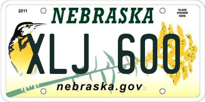 NE license plate XLJ600