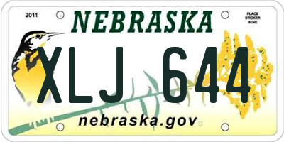NE license plate XLJ644