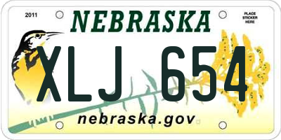 NE license plate XLJ654