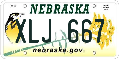 NE license plate XLJ667