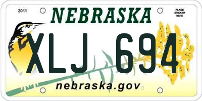 NE license plate XLJ694
