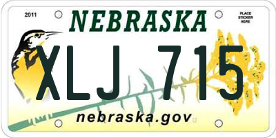 NE license plate XLJ715