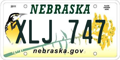 NE license plate XLJ747