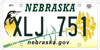 NE license plate XLJ751